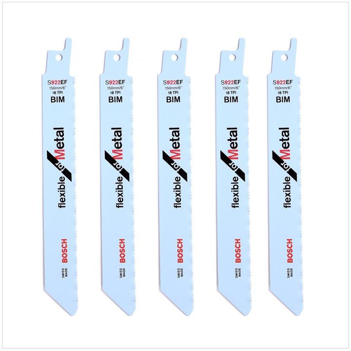 Produktbild Bosch Professional Zubehör Säbelsägeblatt S 922 EF, Flexible for Metal, 5er-Pack