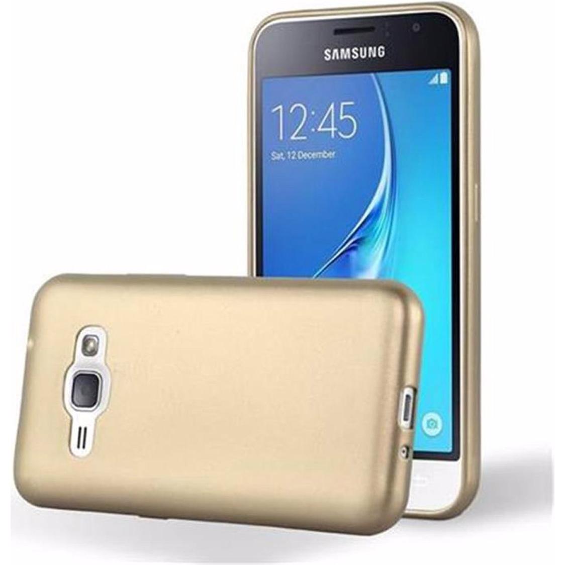Cadorabo TPU Matt Metallic Cover (Samsung Galaxy J1 (2016)), Smartphone Hülle, Gold
