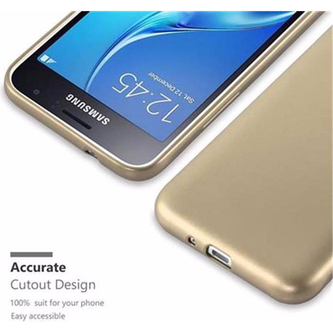 Thumbnail - Cadorabo TPU Matt Metallic Cover (Samsung Galaxy J1 (2016)), Smartphone Hülle, Gold