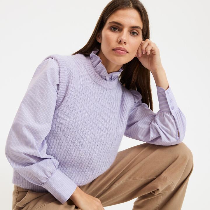 Produktbild La Redoute Collections Ärmelloser Pullover mit Rundhalsausschnitt aus Alpaka-Mischung (L)