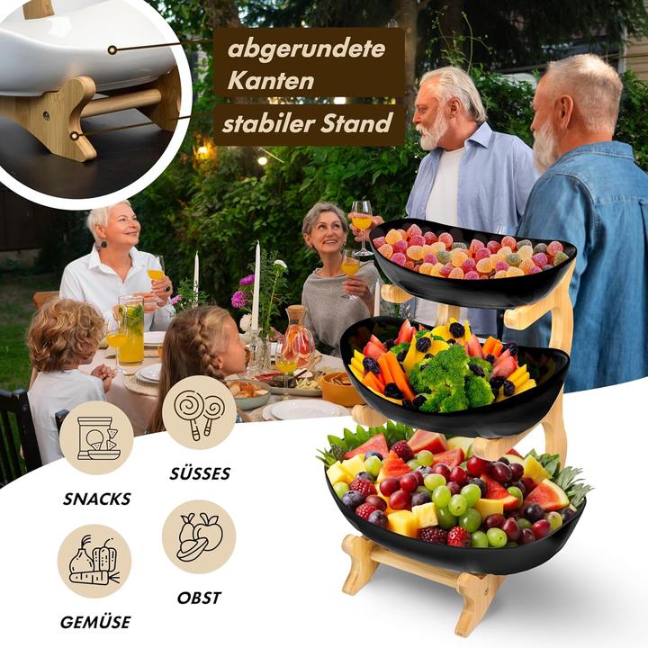 Immagine prodotto Vaneja Obst Etagere 3-stöckig mit Bambusständer