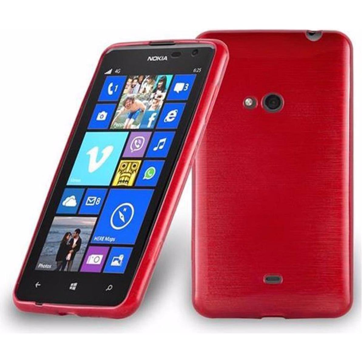 Cadorabo TPU Brushed Cover (Nokia Lumia 625), Smartphone Hülle, Rot