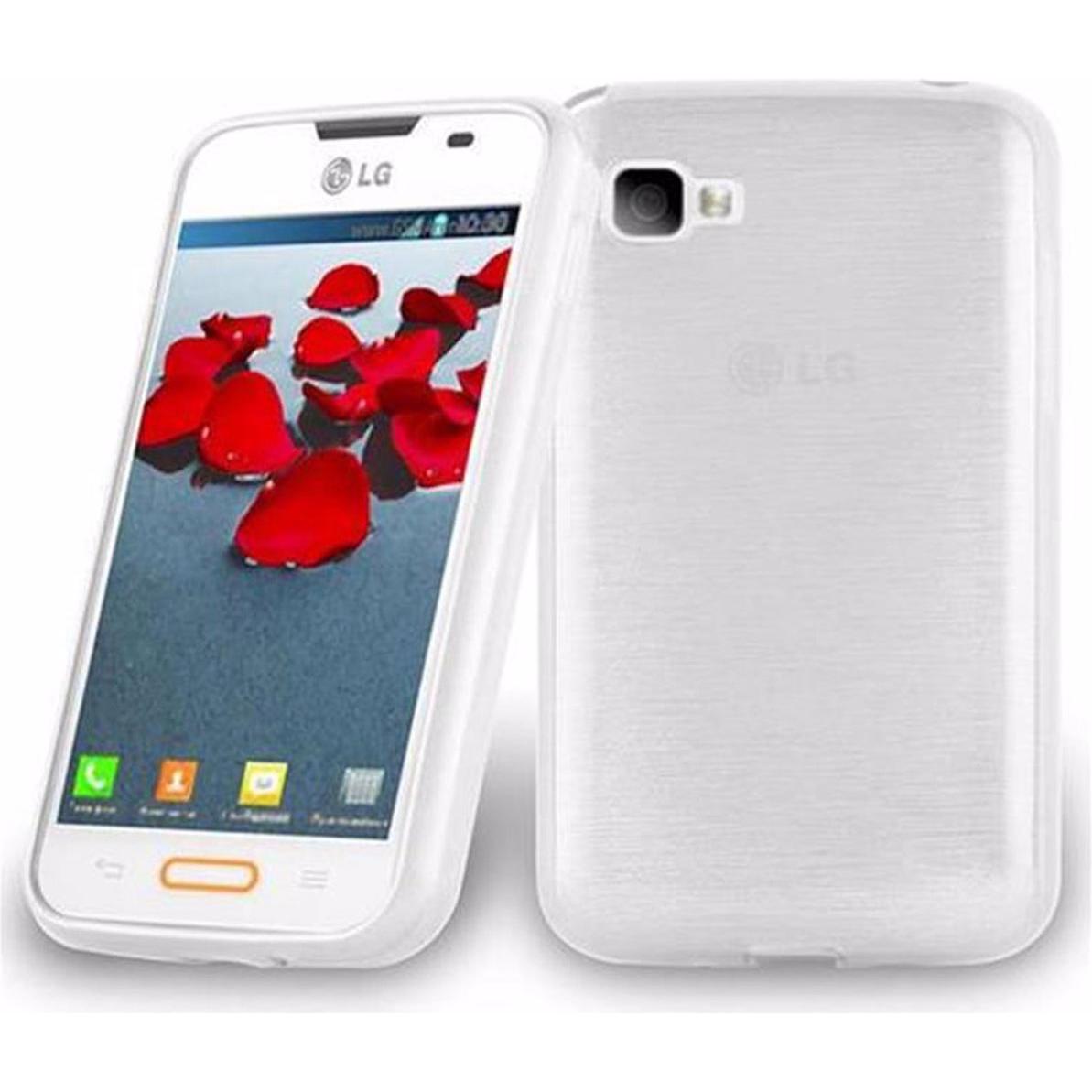 Cadorabo TPU Brushed Cover (LG Optimus L4 II), Smartphone Hülle, Silber