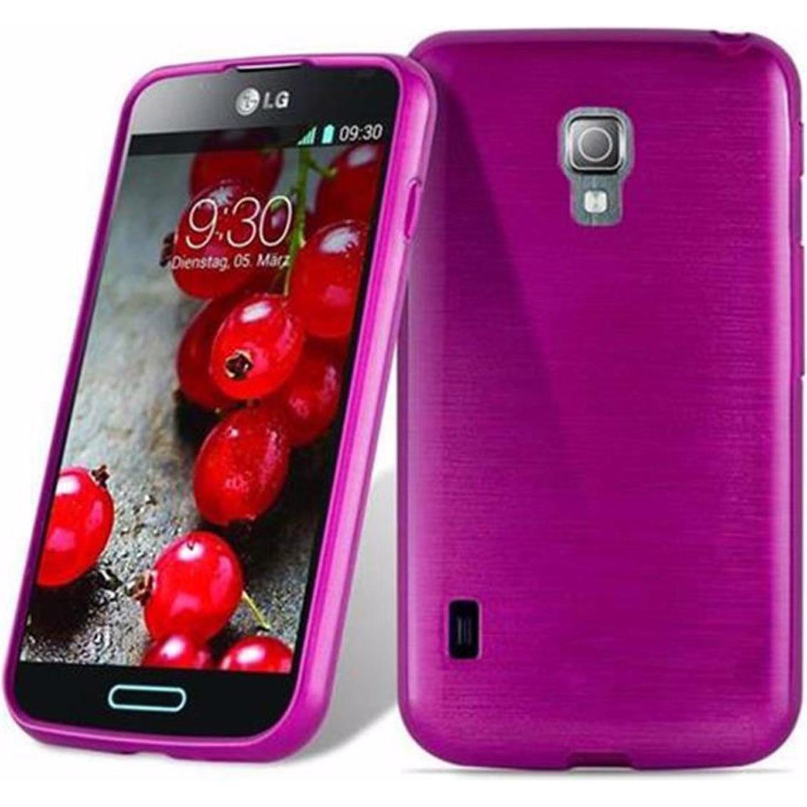 Cadorabo TPU Brushed Cover (LG Optimus L7 II), Smartphone Hülle, Rosa