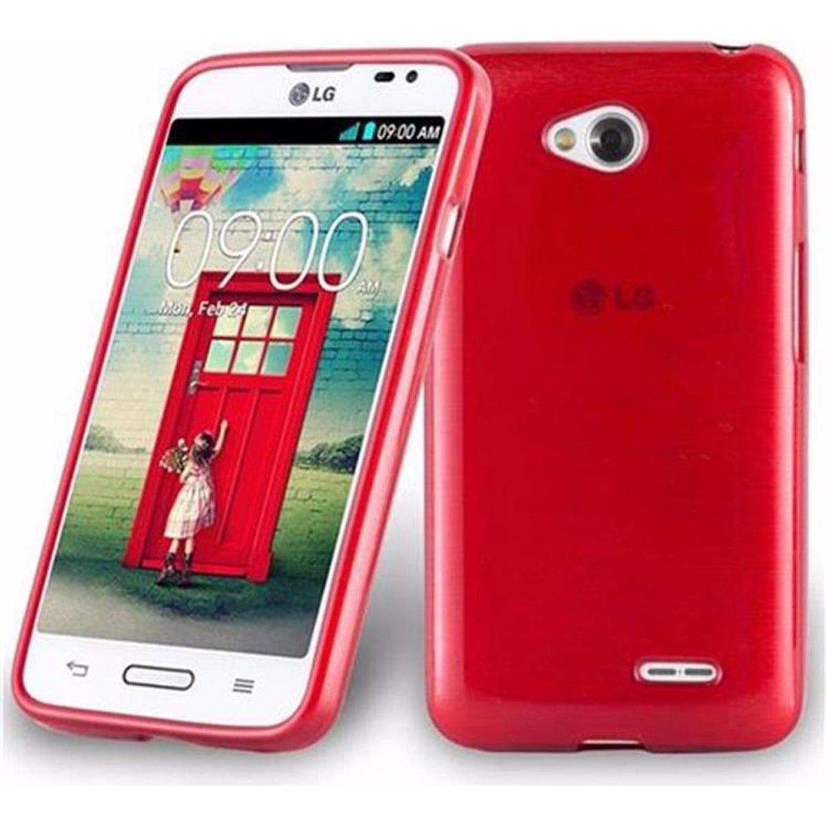 Cadorabo TPU Brushed Cover (LG L70), Smartphone Hülle, Rot