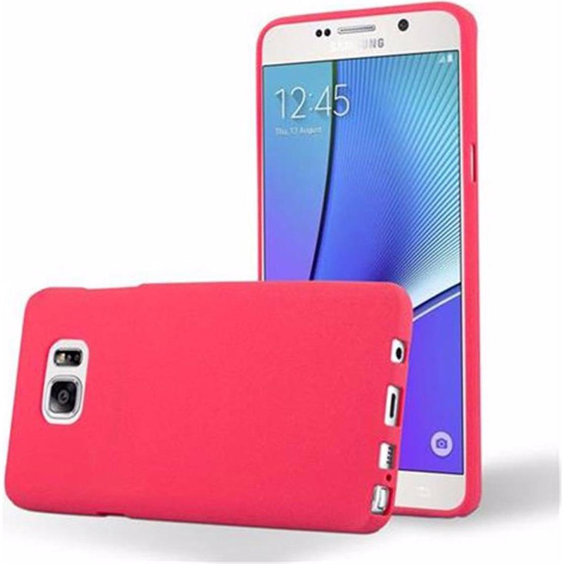 Cadorabo TPU Frosted Cover (Samsung Galaxy Note 5), Smartphone Hülle, Rot