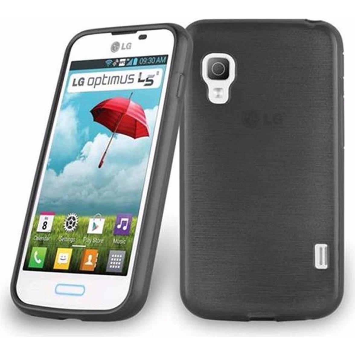 Cadorabo TPU Brushed Cover (LG Optimus L5 II), Smartphone Hülle, Schwarz