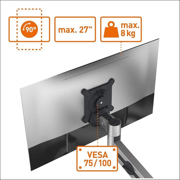 Immagine prodotto Durable Supporto per monitor con morsetto da tavolo (Tavolo, 27", 8 kg)