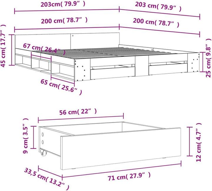 Image du produit vidaXL Bettgestell (200 x 200 cm)
