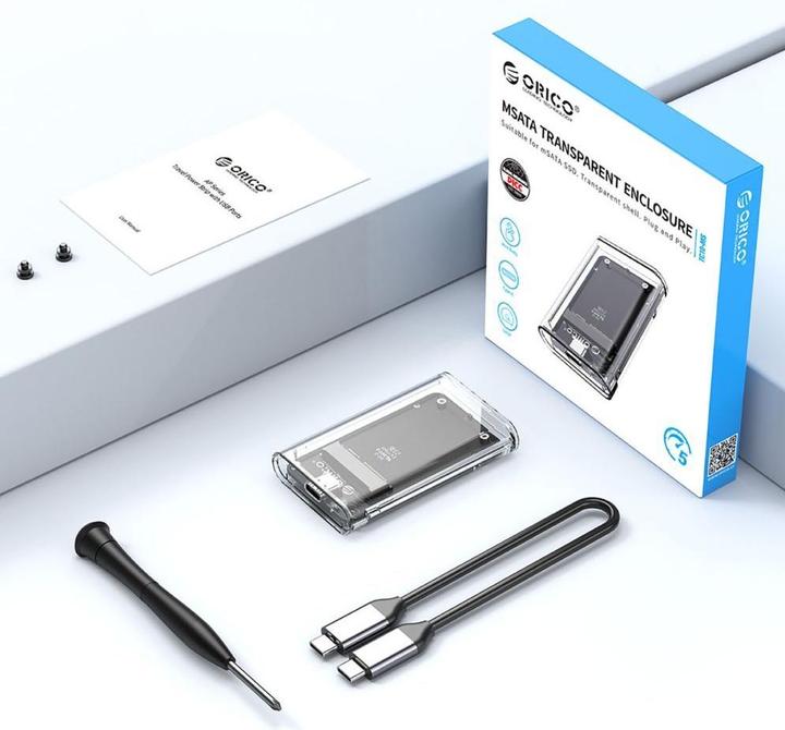Actual product image Orico Other Computer Accessory TC10-MS MSATA USB-C 3.2 5Gb/s Disk Cartridge - Transparent (M.2 2230)