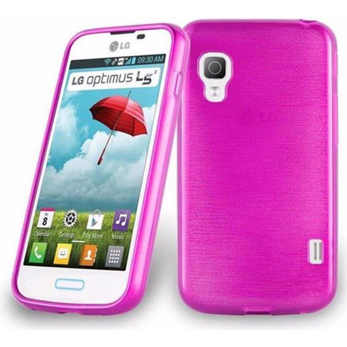 Cadorabo TPU Brushed Cover (LG Optimus L5 II), Smartphone Hülle, Rosa