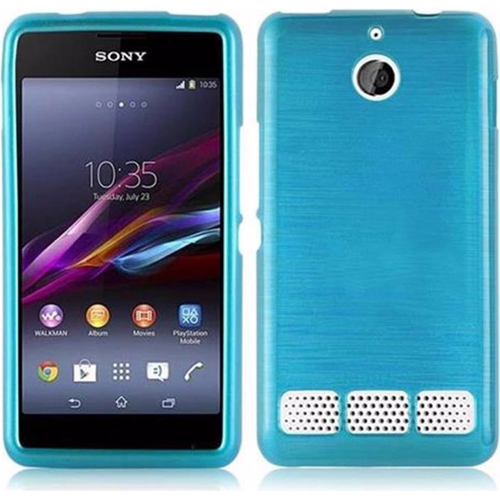 Cadorabo TPU Brushed Cover (Sony Xperia E1), Smartphone Hülle, Türkis