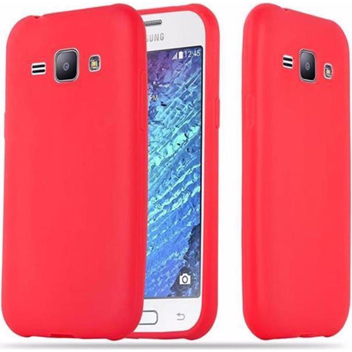 Cadorabo TPU Candy Cover (Samsung Galaxy J1), Smartphone Hülle, Rot