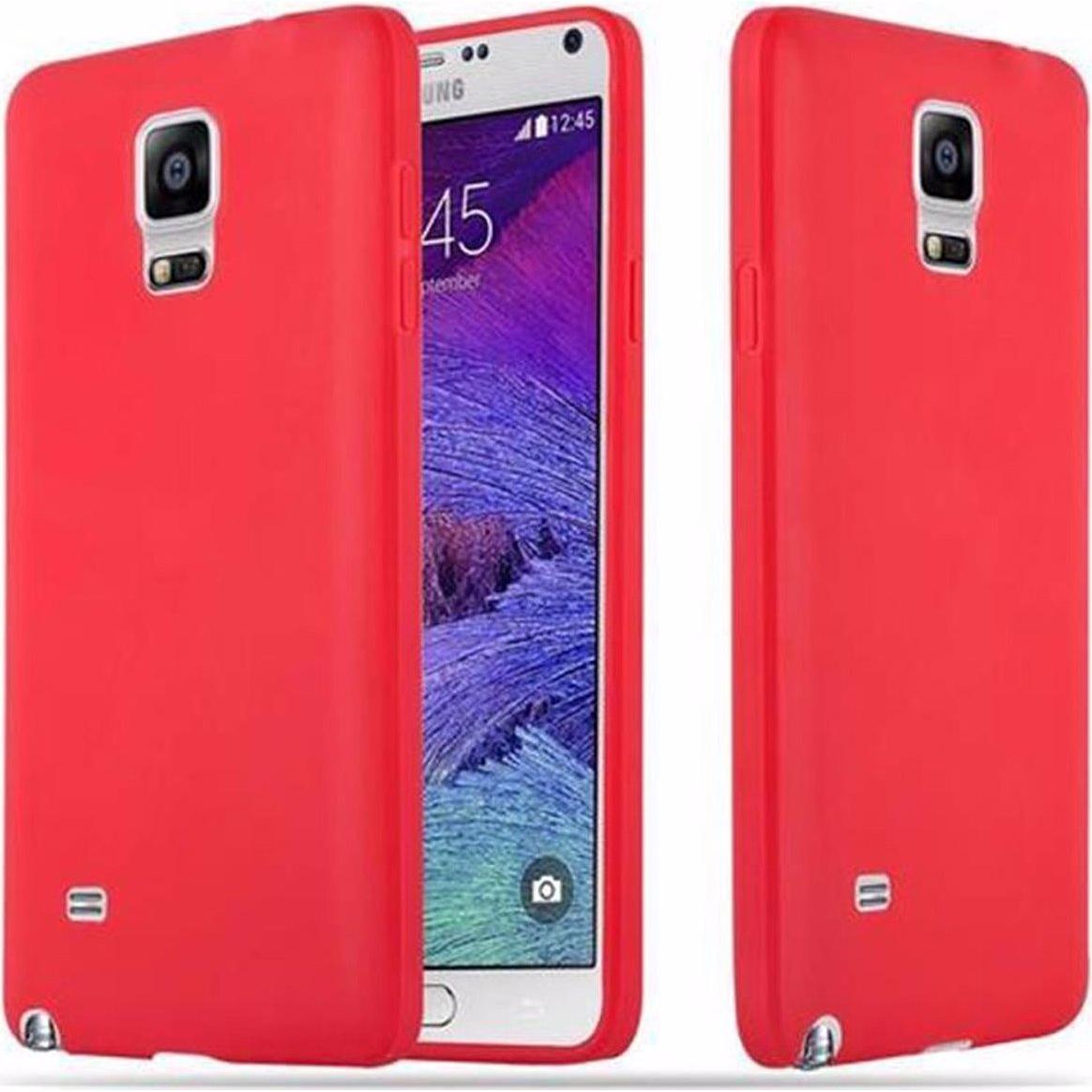 Cadorabo TPU Candy Cover (Samsung Galaxy Note 4), Smartphone Hülle, Rot