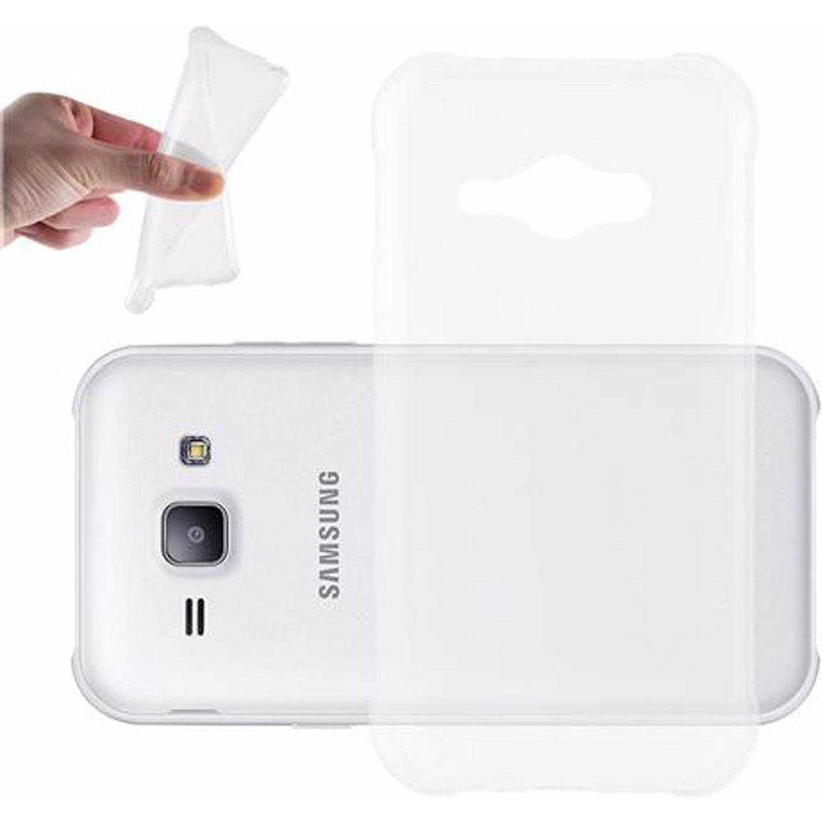 Cadorabo TPU Ultra Slim AIR Cover (Samsung Galaxy J1 Ace), Smartphone Hülle, Transparent