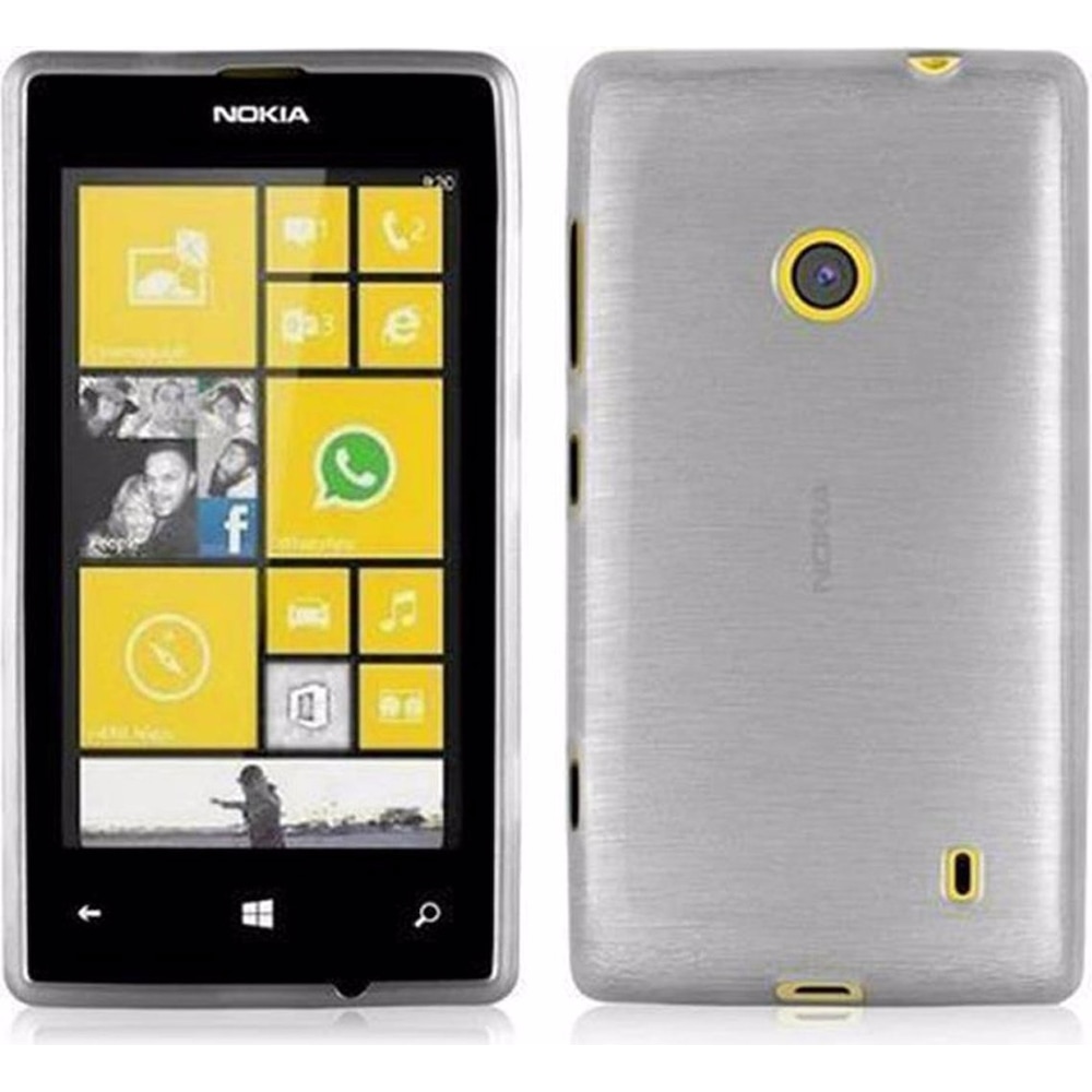 Cadorabo TPU Brushed Cover (Nokia Lumia 525), Smartphone Hülle, Silber