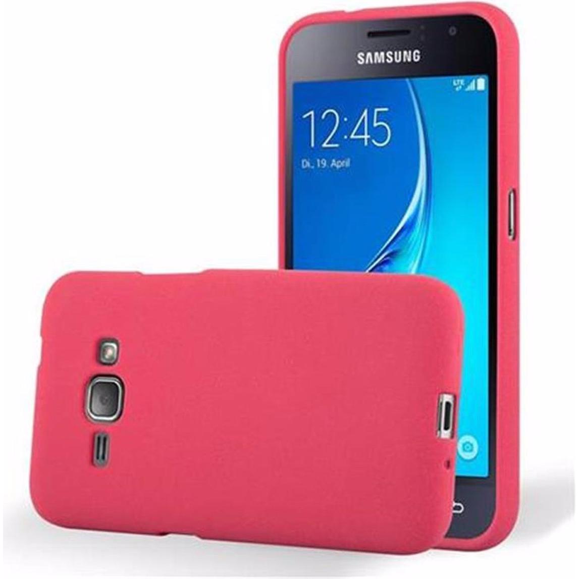 Cadorabo TPU Frosted Cover (Samsung Galaxy J1 (2016)), Smartphone Hülle, Rot