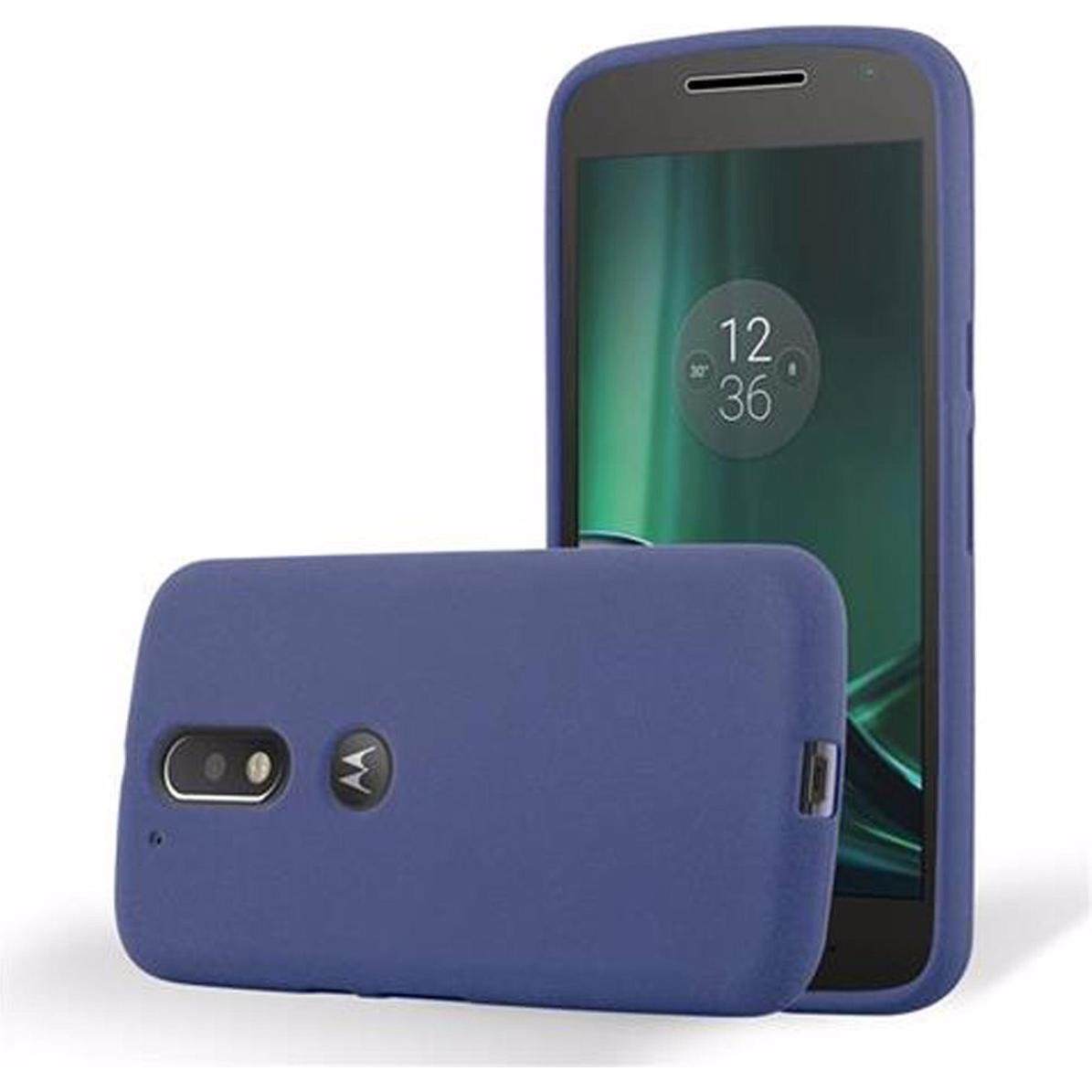 Cadorabo TPU Frosted Cover (Motorola Moto G4 Plus, Motorola Moto G4), Smartphone Hülle, Blau