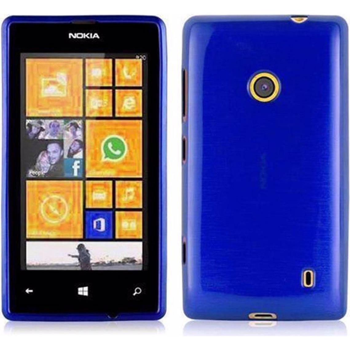 Cadorabo TPU Brushed Cover (Nokia Lumia 525), Smartphone Hülle, Blau