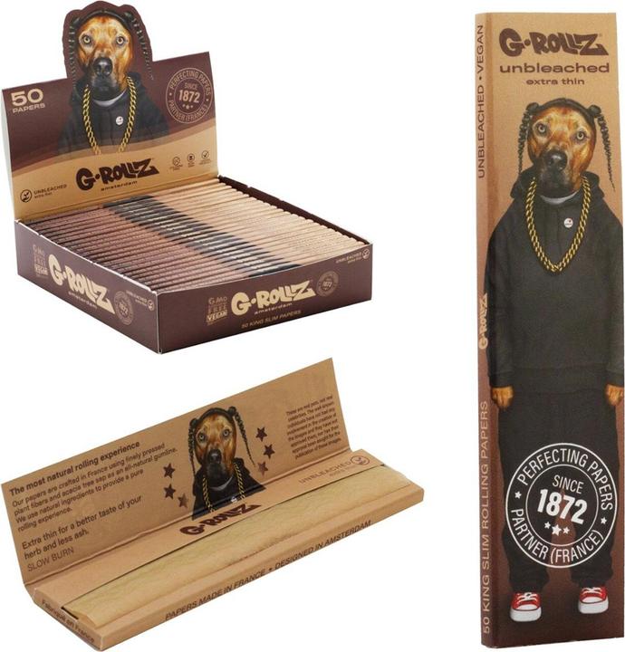 Actual product image G-Rollz Pets Rock Rap King Slim Papers Display