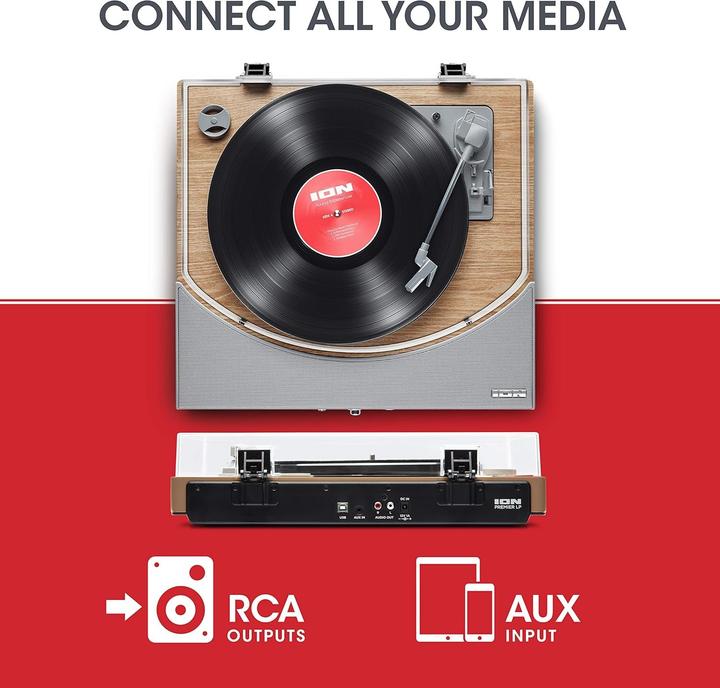 Produktbild ION Audio Premier LP Kabelloser Plattenspieler integrierter StereoSoundbar (Manuell)