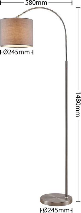 Immagine prodotto Lindby Lampada da terra Keriba, nichel/taupe (E27)