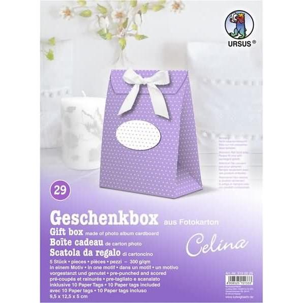 Ursus, Geschenkverpackung, Geschenkbox Celina 9,5x12,5x5cm VE=5 Stück Motiv: 29 (Geschenkbox, 5 x)