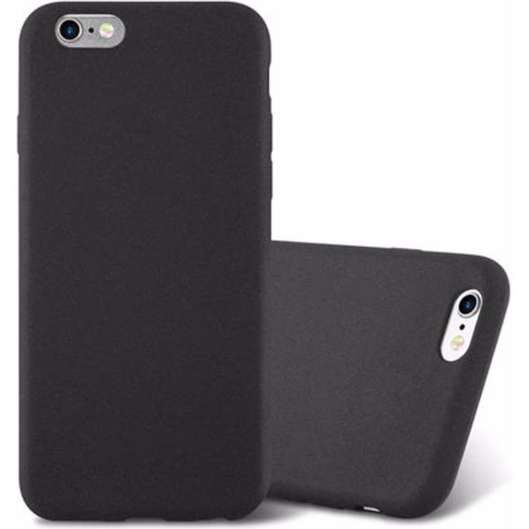 Cadorabo TPU Frosted Cover (Apple iPhone 6), Smartphone Hülle, Schwarz