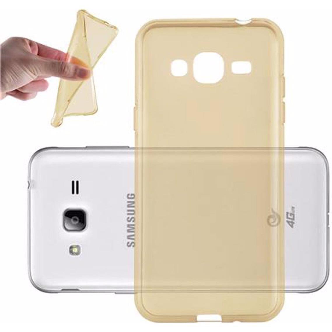 Cadorabo TPU Ultra Slim AIR Cover (Samsung Galaxy J3 (2016)), Smartphone Hülle, Gelb
