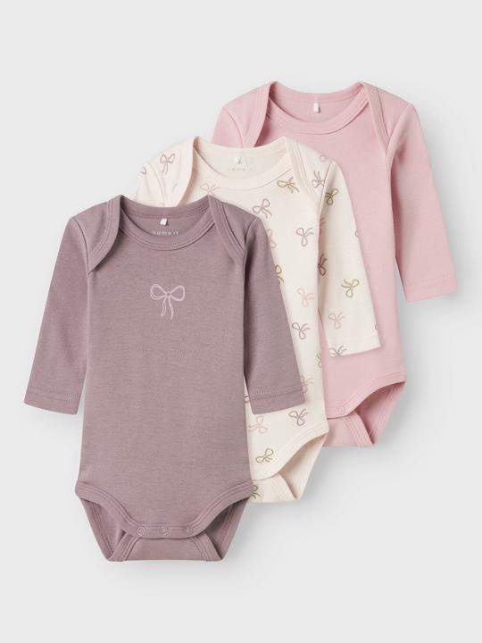 Produktbild Name it Nbfbody 3p Ls Barely Pink Bow Noos (50)