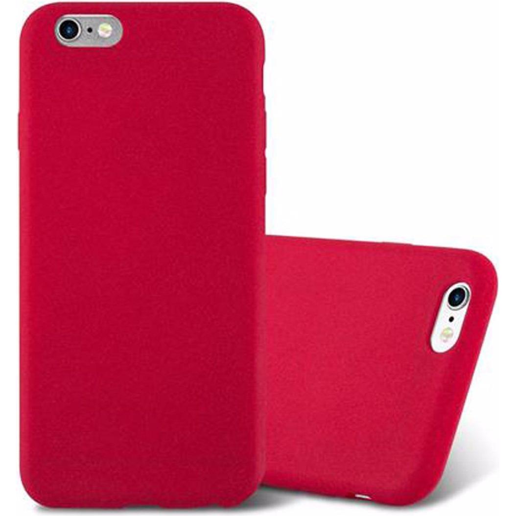 Cadorabo TPU Frosted Cover (Apple iPhone 6), Smartphone Hülle, Rot