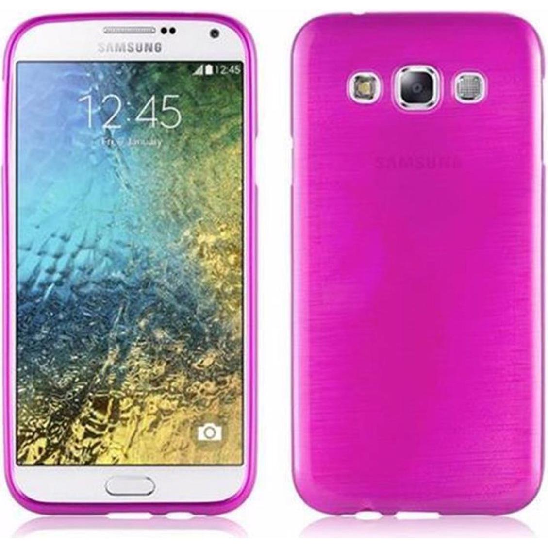Cadorabo TPU Brushed Cover (Samsung Galaxy E5), Smartphone Hülle, Rosa