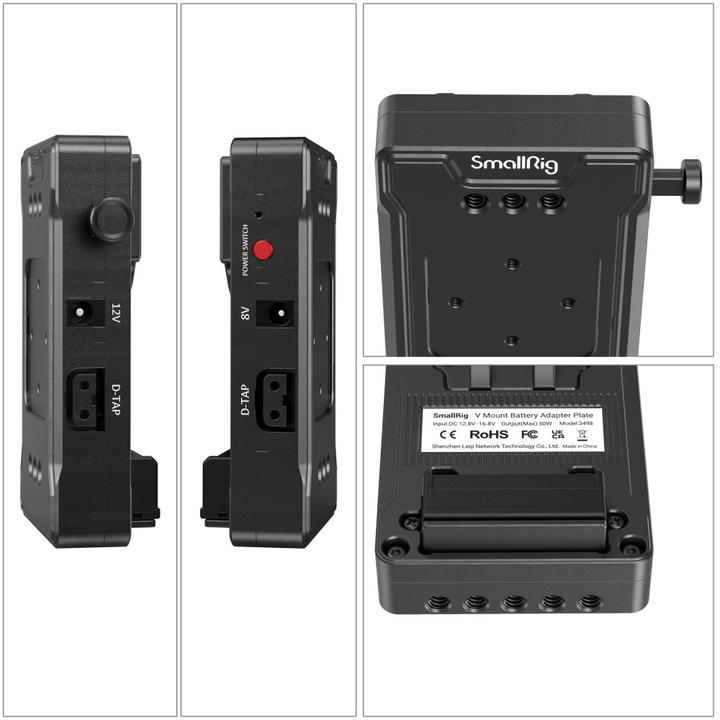 Produktbild SmallRig 3498 V Mount Battery Adapter Plate (Basic Version) with Dual Rod Clamp