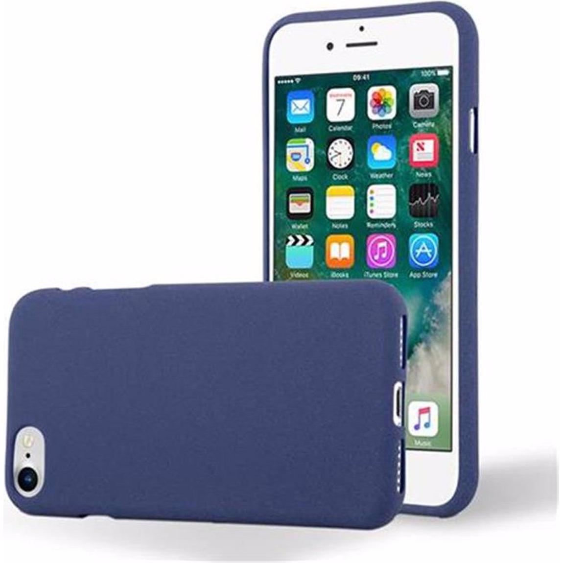 Cadorabo TPU Frosted Cover (Apple iPhone SE (2nd Gen), Apple iPhone 7), Smartphone Hülle, Blau