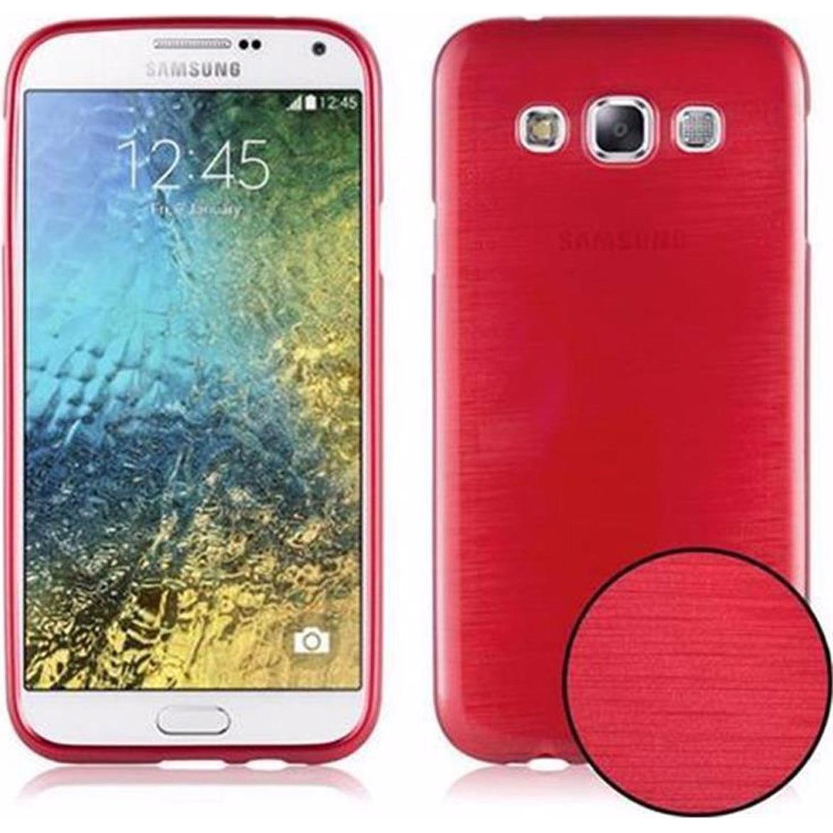Thumbnail - Cadorabo TPU Brushed Cover (Samsung Galaxy E5), Smartphone Hülle, Rot
