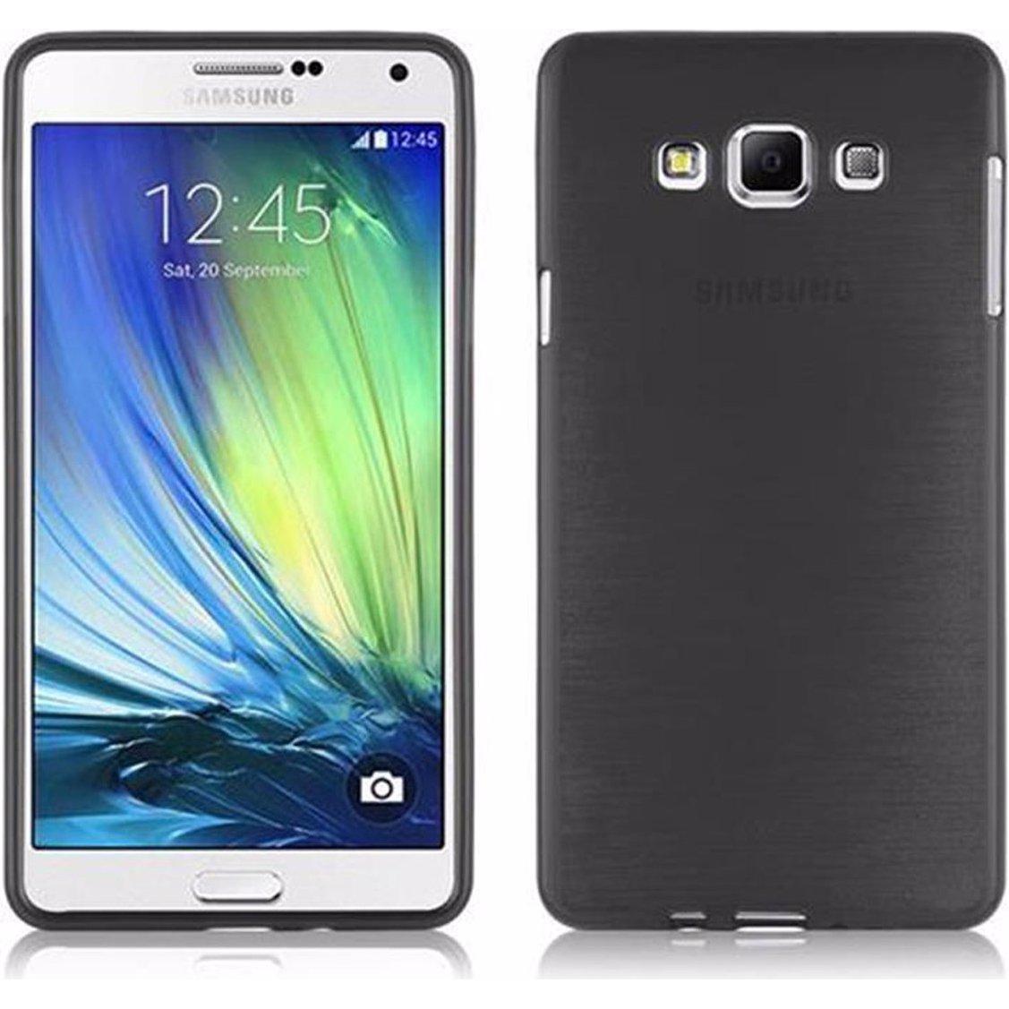 Cadorabo TPU Brushed Cover (Samsung Galaxy A7), Smartphone Hülle, Schwarz