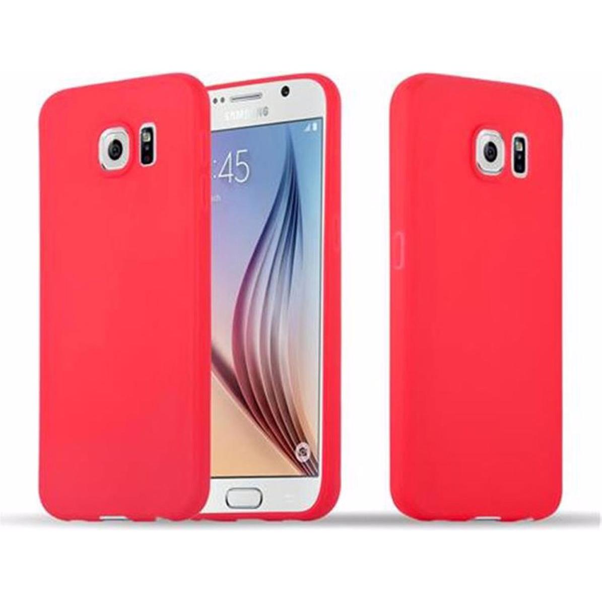 Cadorabo TPU Candy Cover (Samsung Galaxy S6), Smartphone Hülle, Rot