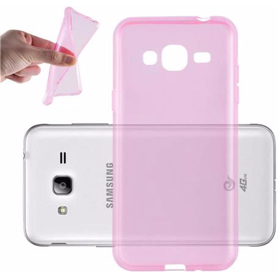 Cadorabo TPU Ultra Slim AIR Cover (Samsung Galaxy J3 (2016)), Smartphone Hülle, Pink