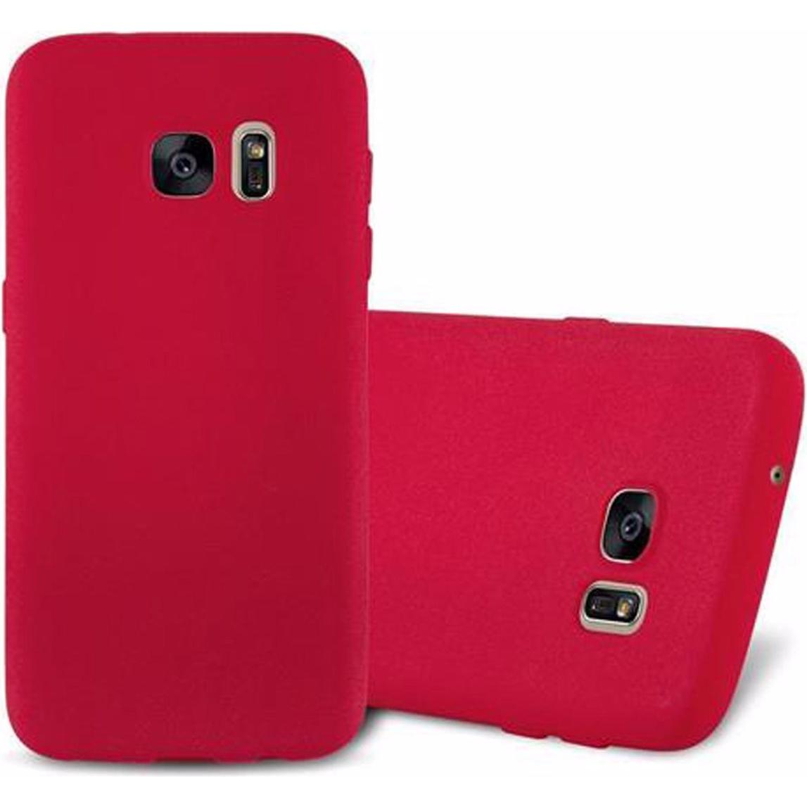 Cadorabo TPU Frosted Cover (Samsung Galaxy S7), Smartphone Hülle, Rot