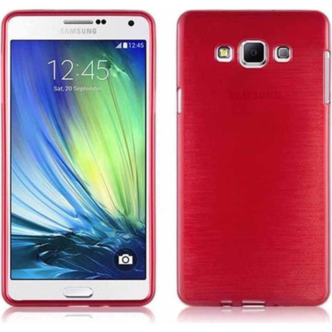 Cadorabo TPU Brushed Cover (Samsung Galaxy A7), Smartphone Hülle, Rot