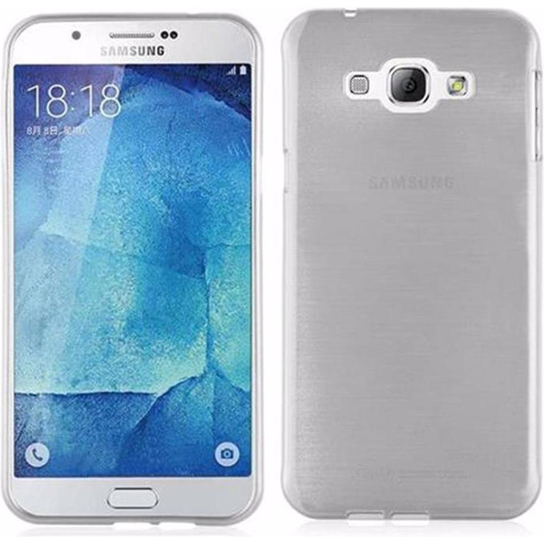 Cadorabo TPU Brushed Cover (Samsung Galaxy A8 (2018)), Smartphone Hülle, Silber