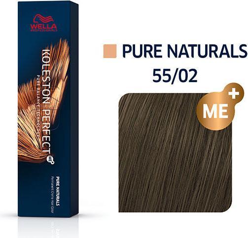 Produktbild Wella Haarfarben Koleston Perfect Me+ Pure Naturals Nr. 55/02 Hellbraun Intensiv Natur-Matt / 60 ml (55, 02 Hellbraun Intensiv Natur Matt)