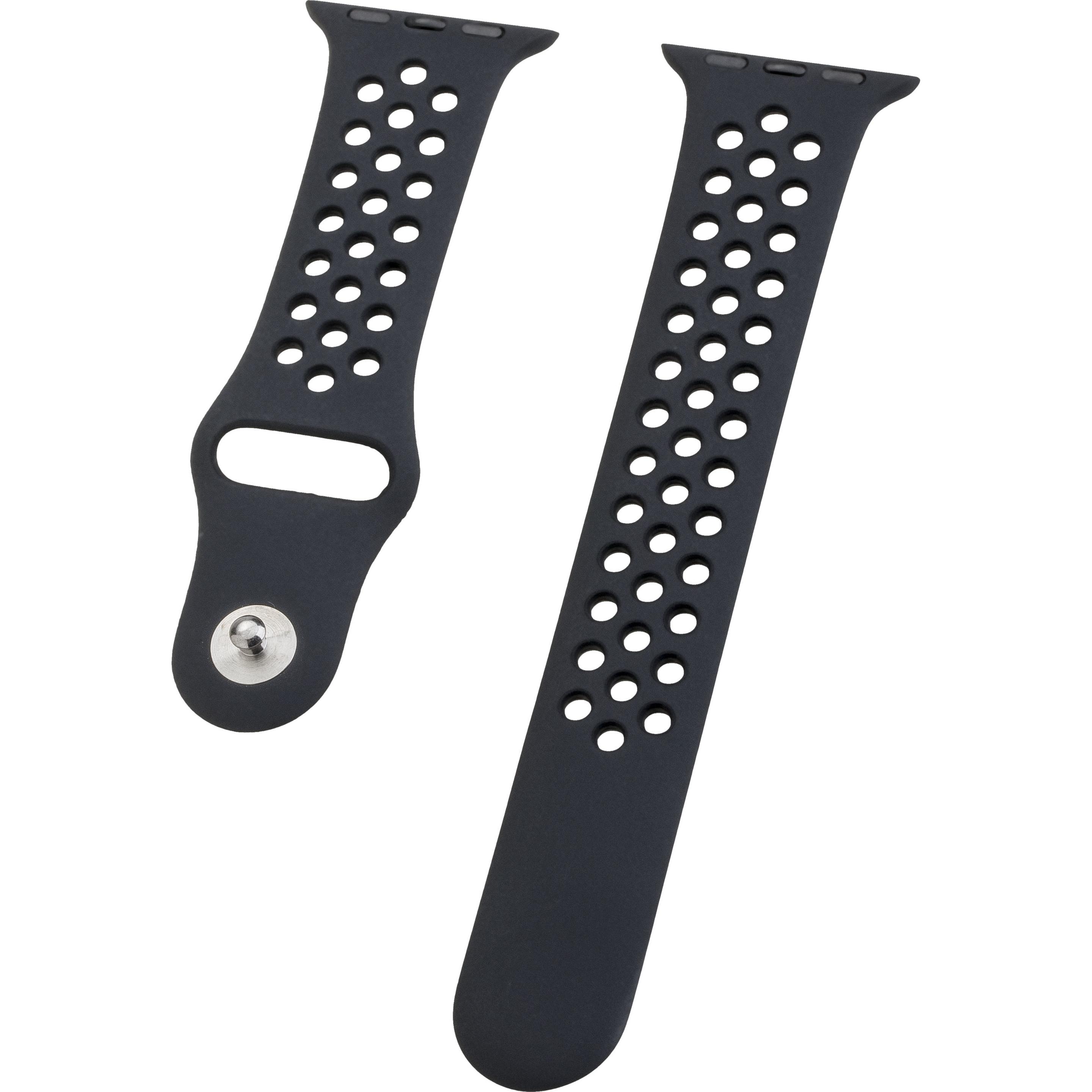 Peter Jäckel WATCH BAND für Apple Watch 41/40mm (Series 4 - 9)/ 38mm (Series 1 - 3) Silicon Dual Bla (Silikon), Uhrenarm...