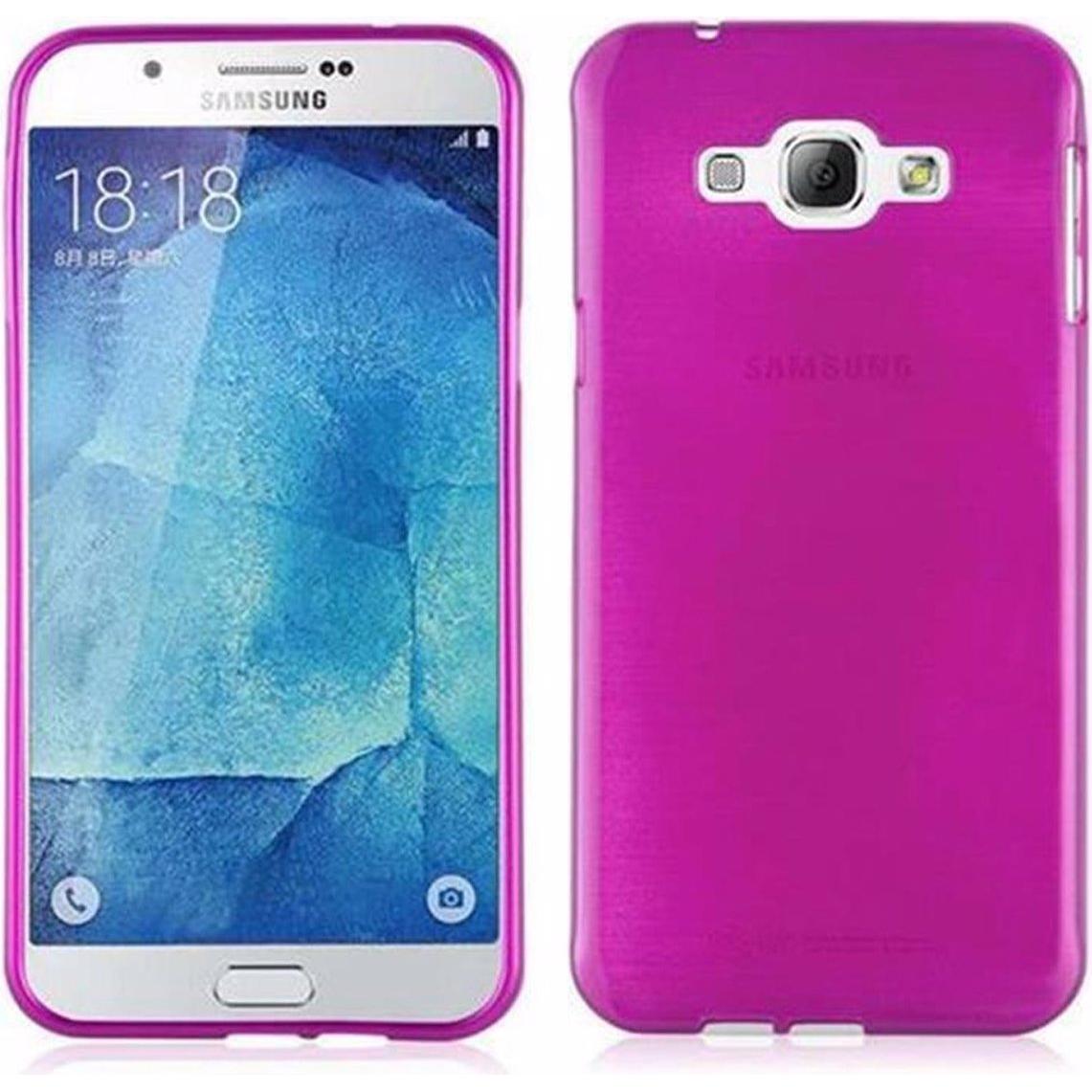 Cadorabo TPU Brushed Cover (Samsung Galaxy A8 (2018)), Smartphone Hülle, Rosa