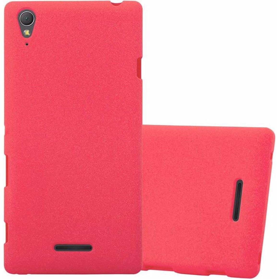 Cadorabo TPU Frosted Cover (Sony Xperia T3), Smartphone Hülle, Rot