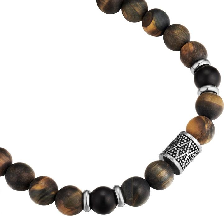 Produktbild True Rebels Herren Armband - 39018 (21 cm, Achat, Edelstahl)