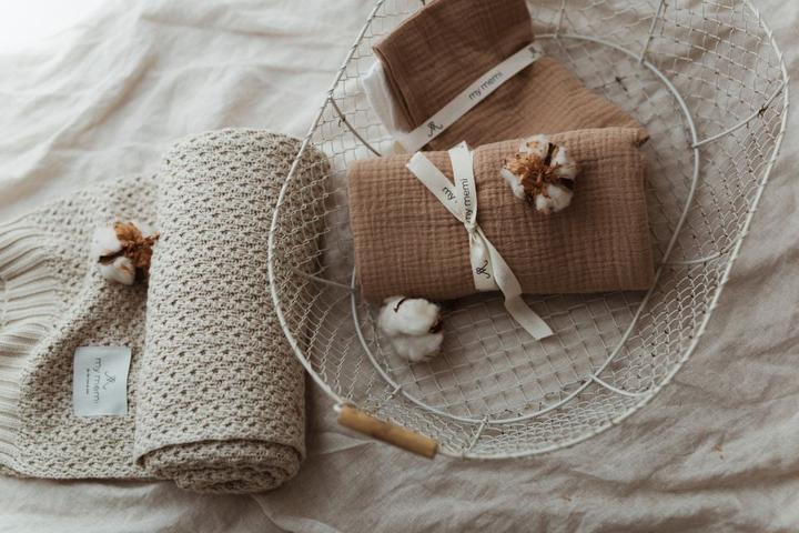 Immagine prodotto My memi Coperta per neonati in bambù - Crema a catena (80 x 100 cm)