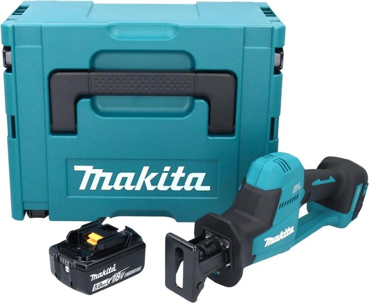 Image du produit Makita DJR 189 T1J Scie réversible sans fil 18 V Brushless + 1x batterie 5,0 Ah + Makpac - sans La