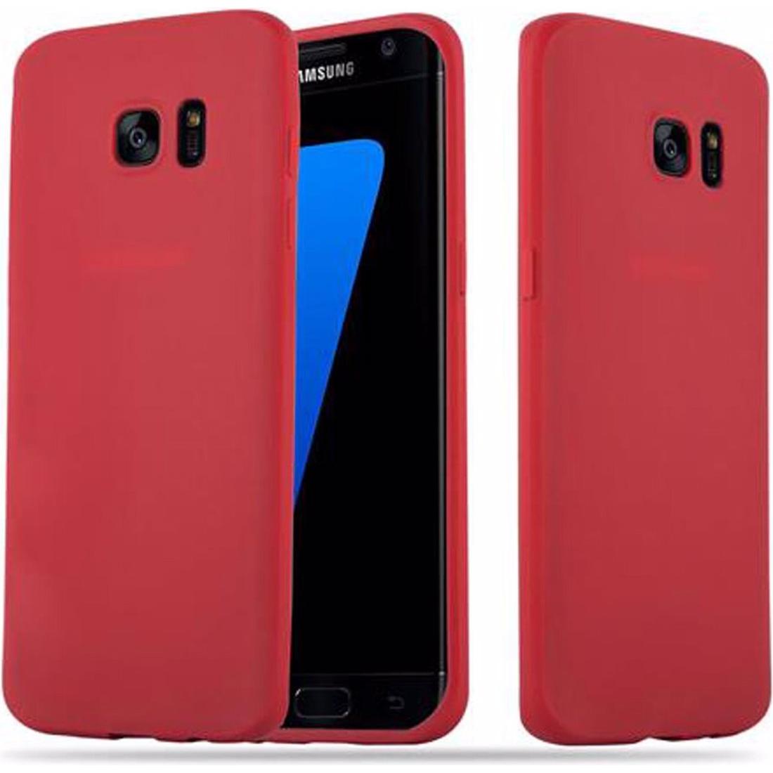 Cadorabo TPU Candy Cover (Samsung Galaxy S7 Edge), Smartphone Hülle, Rot
