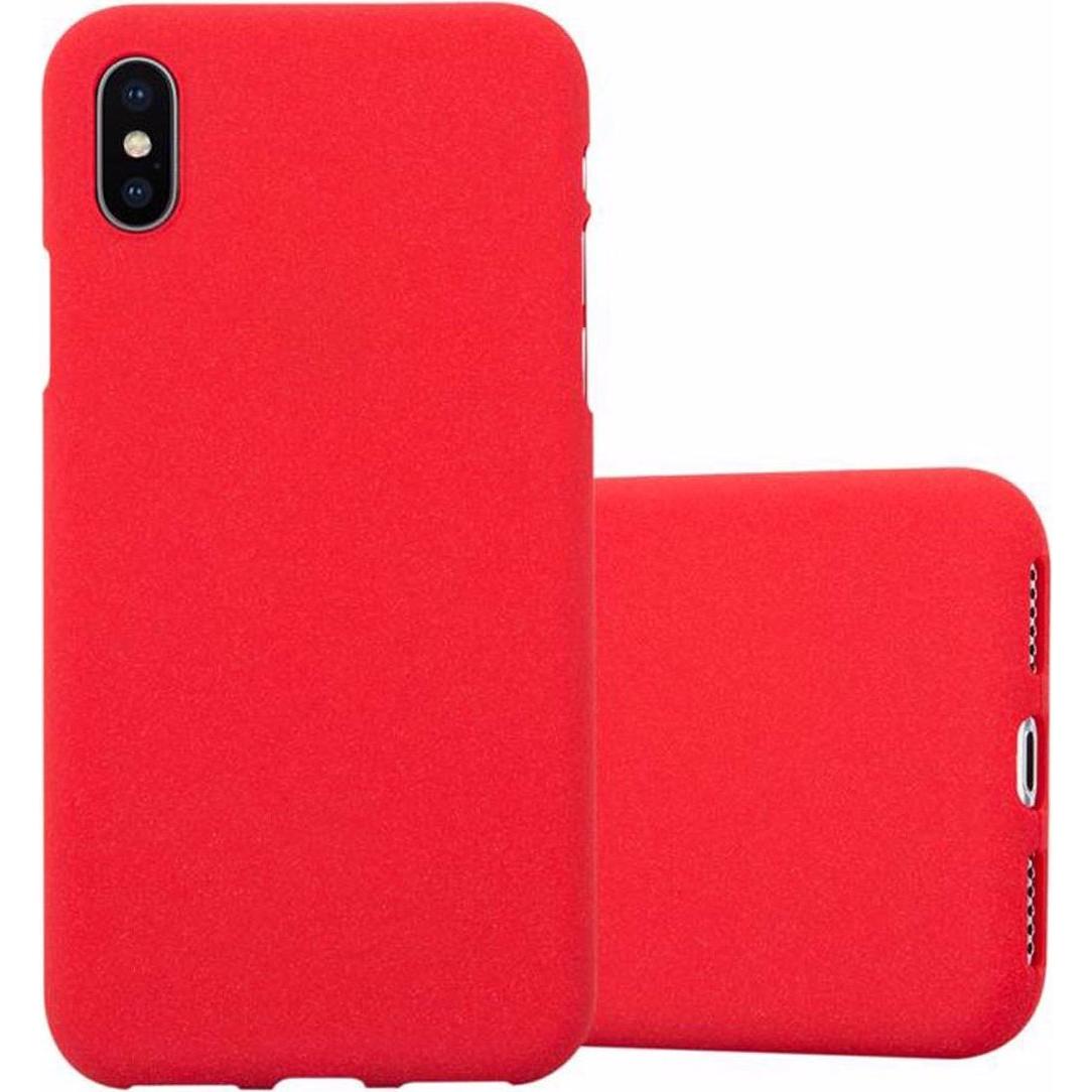 Cadorabo TPU Frosted Cover (Apple iPhone X), Smartphone Hülle, Rot